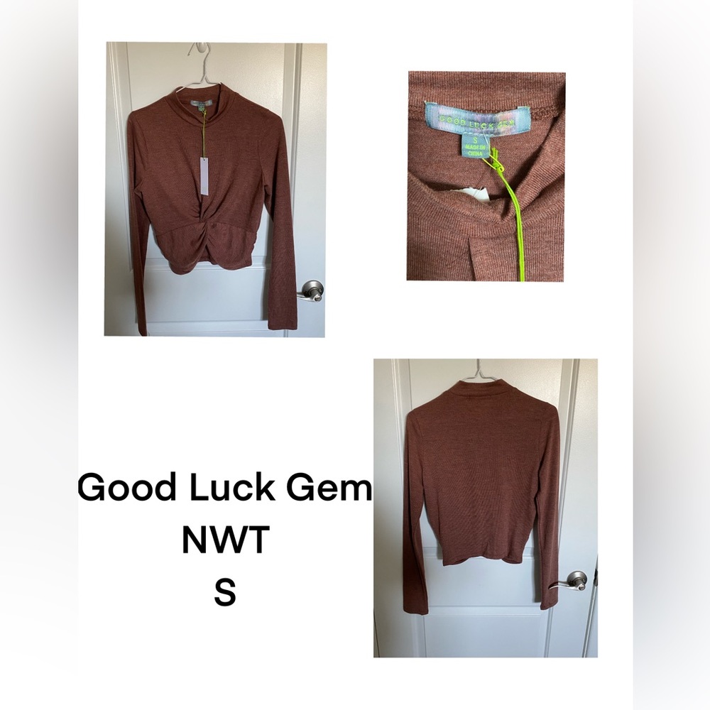 GOOD LUCK GEM/ NWT / NORDSTROM/ LS KEY HOLE OPEN FRONT/ S